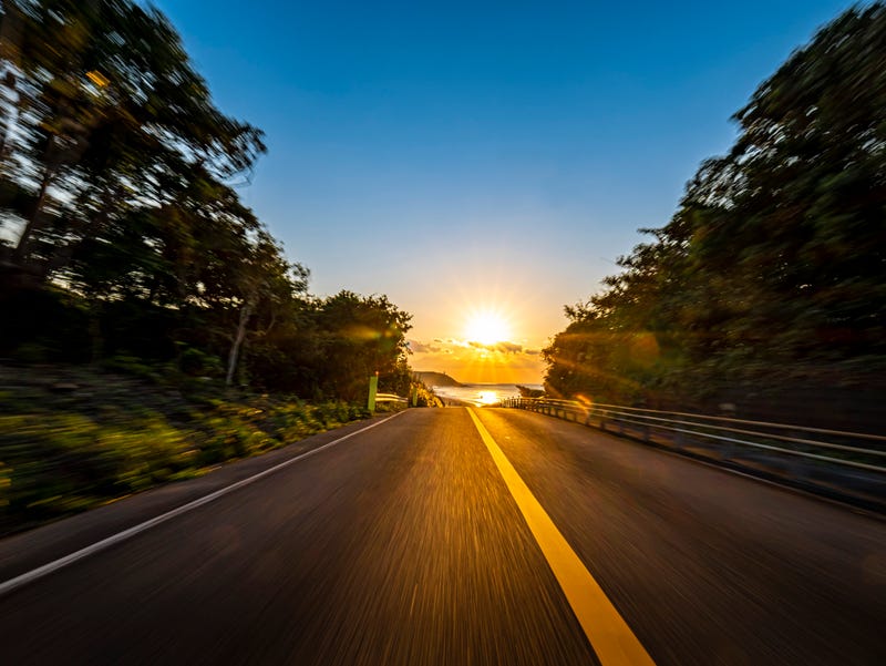 Roadway travel stock photo