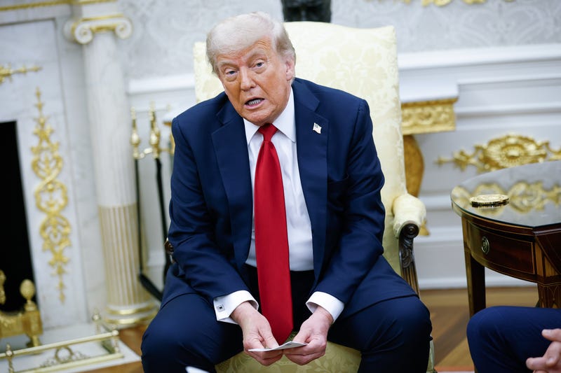 President Donald Trump speaking from the Oval Office
