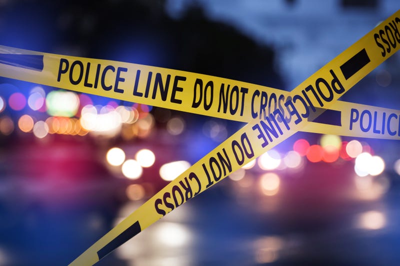 Police tape at a crime scene