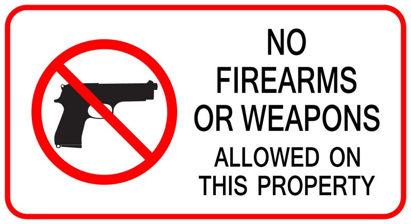 No firearms or weapons sign