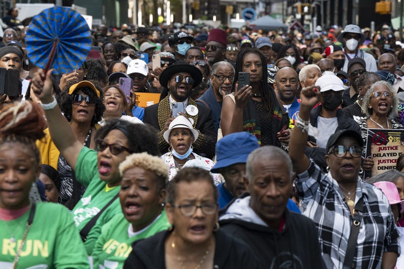 People take part in National Action Network (NAN) March on Wall Street