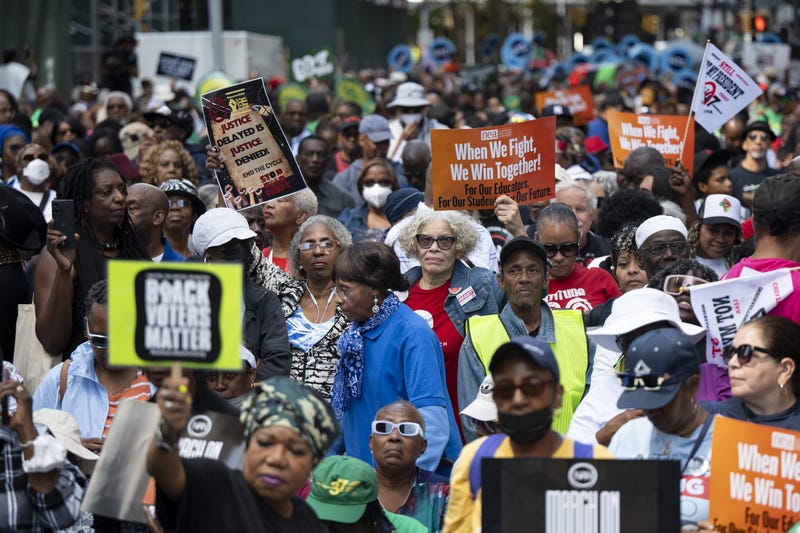 People take part in National Action Network (NAN) March on Wall Street
