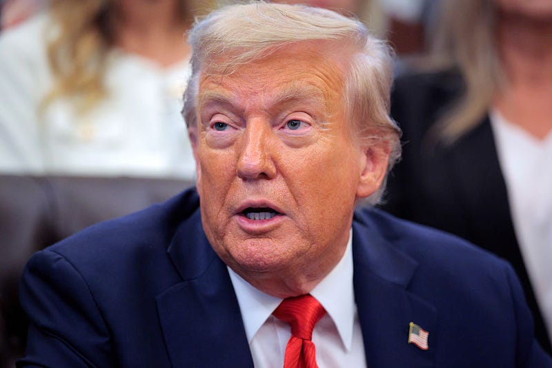 U.S. President Donald Trump speaks as he meets with family members of victims of the "Abbey Gate" terrorist attack in the Oval Office at the White House on August 25, 2025 in Washington, DC.
