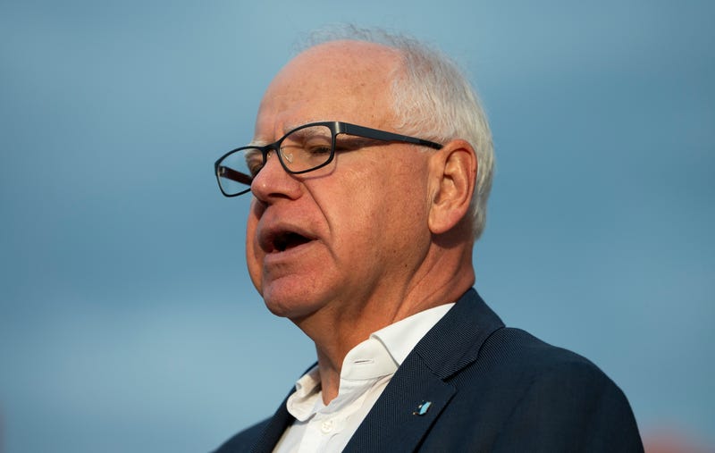 Minnesota Gov. Tim Walz speaks to media gathered on the first day of school at Deerwood Elementary on September 2, 2025 in Eagan, Minnesota. Walz has now proposed a special session of the Minnesota legislature to address gun violence and regulations. 