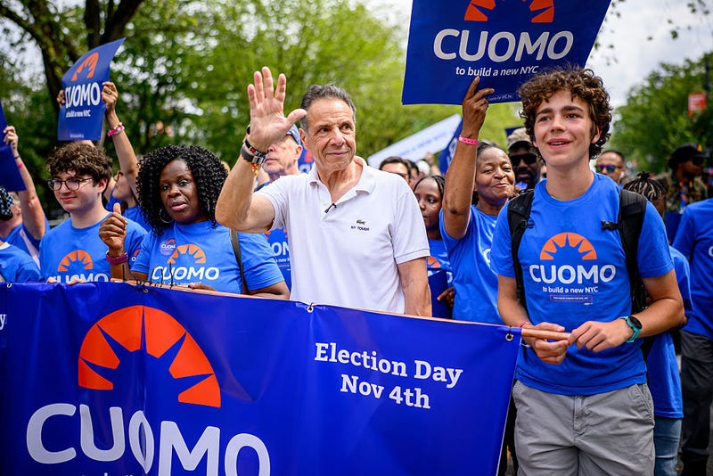 Former Governor of New York and New York City mayoral candidate Andrew Cuomo participates during the 2025 NYC West Indian Day Parade in Brooklyn on September 01, 2025 in New York City.