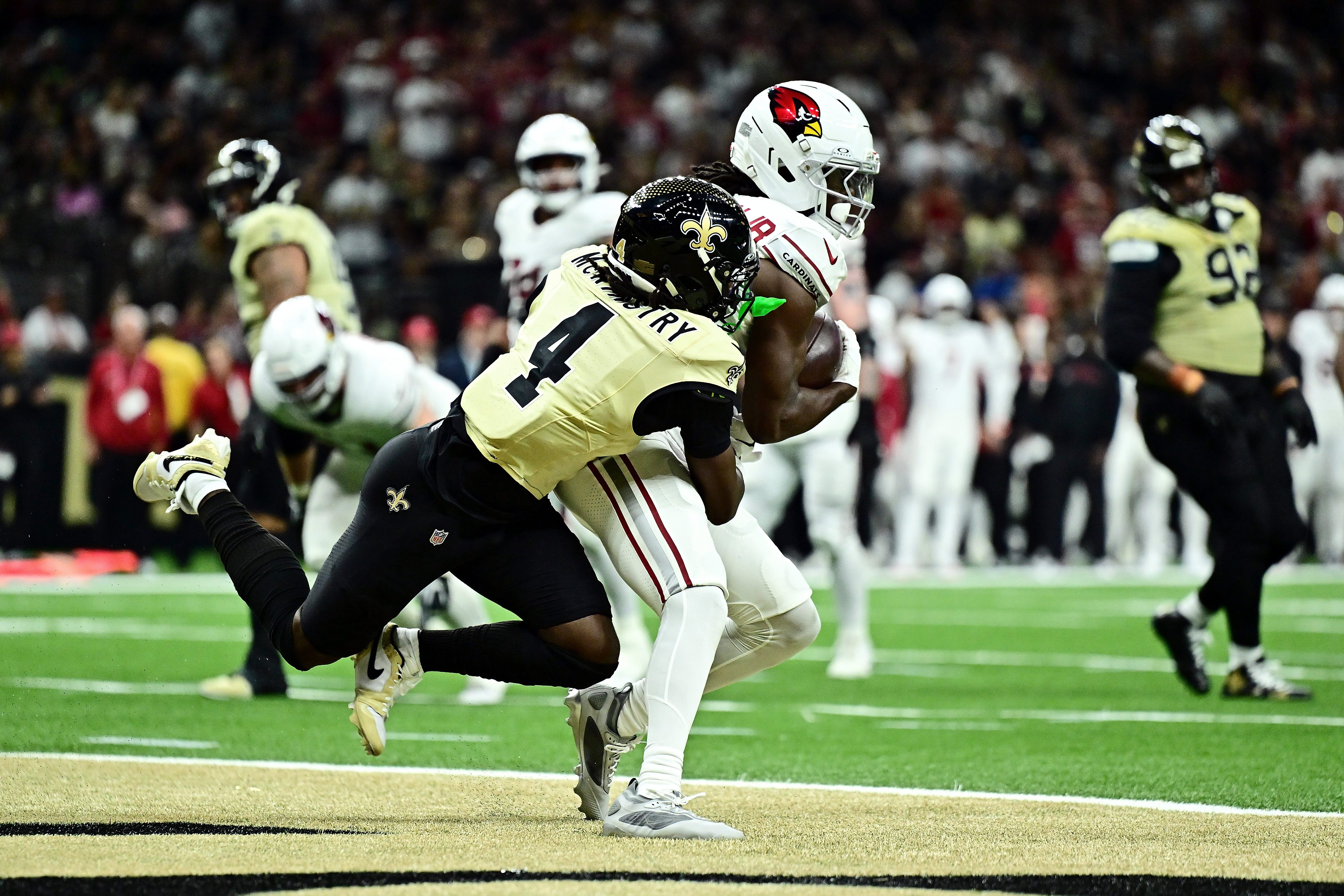 Saints rally but fall just short of game-tying TD in loss to Cardinals