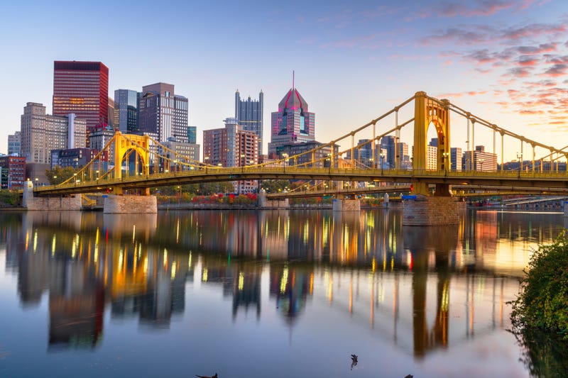 Pittsburgh, Pennsylvania, USA River Skyline at Dusk