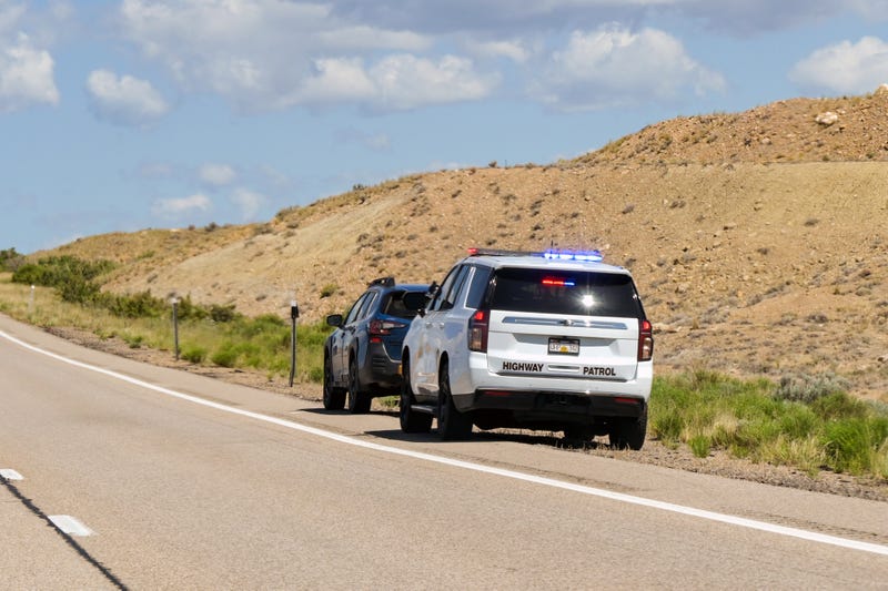 Highway patrol stop stock photo