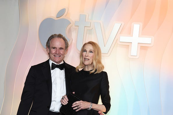 Bo Welch and Catherine O'Hara attend Apple TV+'s Primetime Emmy Party Red Carpet at Ysabel on September 14, 2025 in West Hollywood, California. (Photo by Tommaso Boddi/Getty Images)