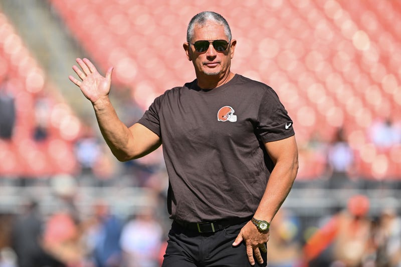 Defensive coordinator Jim Schwartz of the Cleveland Browns looks on before the game against the Green Bay Packers at Huntington Bank Field on September 21, 2025 in Cleveland, Ohio.