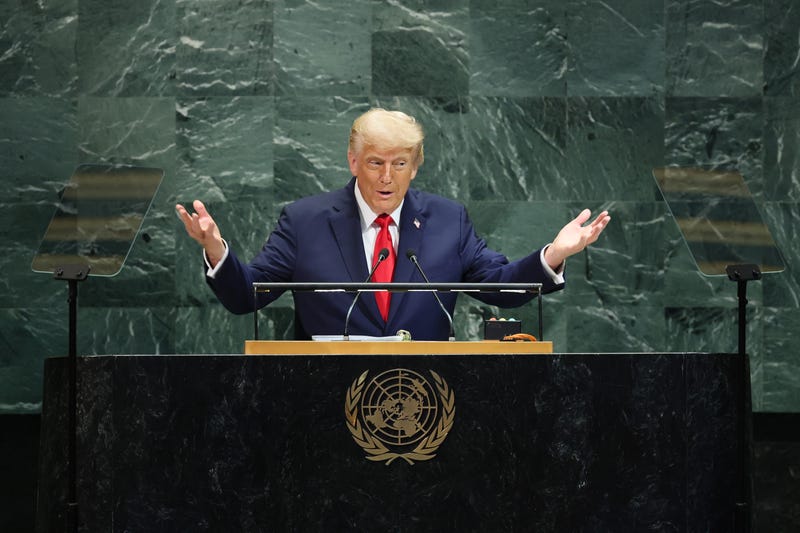 President Donald Trump speaks during the United Nations General Assembly (UNGA) at the United Nations headquarters on September 23, 2025