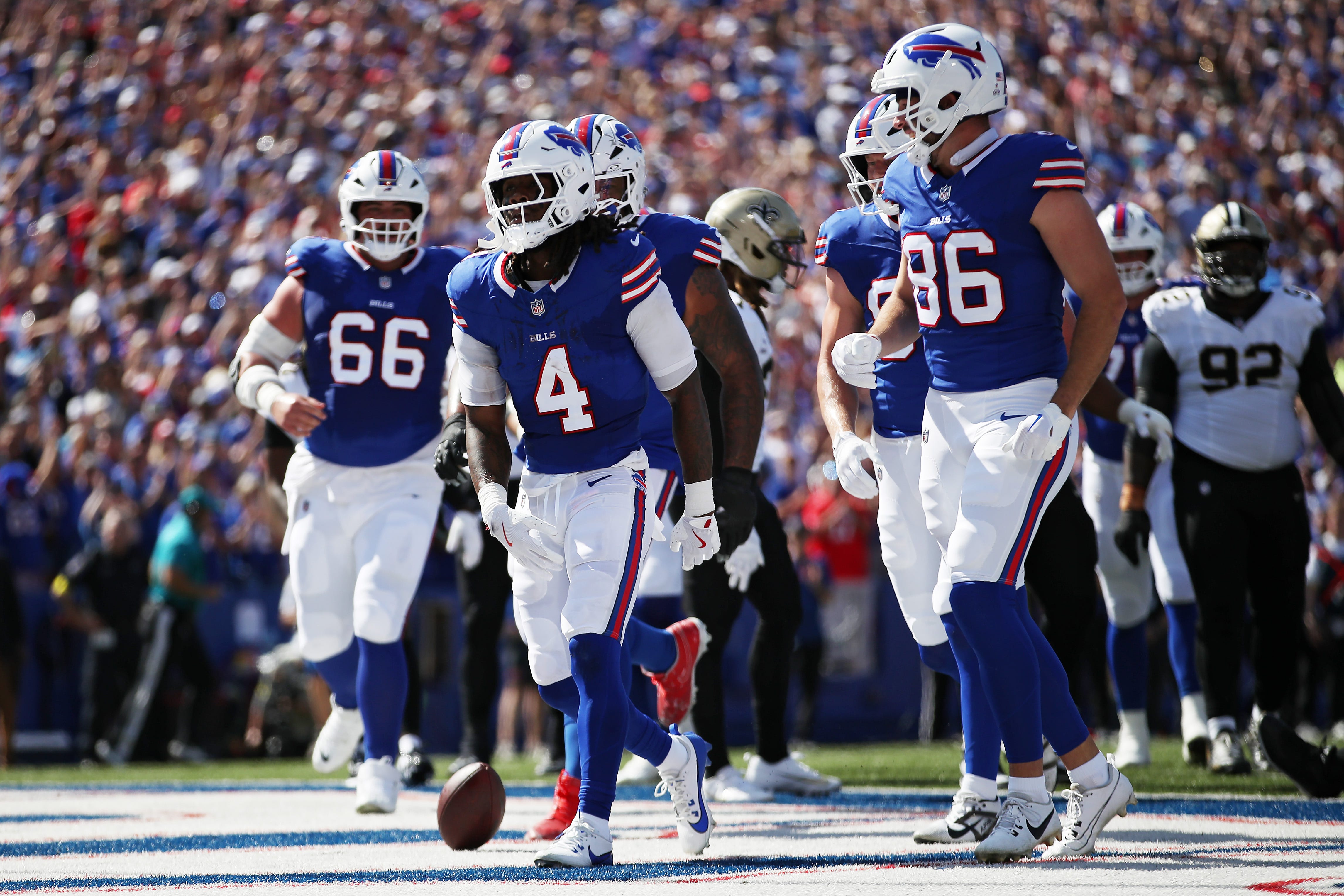 Bills pull away late knocking of the Saints staying unbeaten