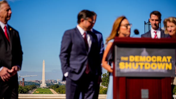 Federal websites say, 'The Radical Left are going to shut down the government and inflict massive pain on the American people'