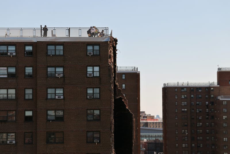 Part of the building was sheared off