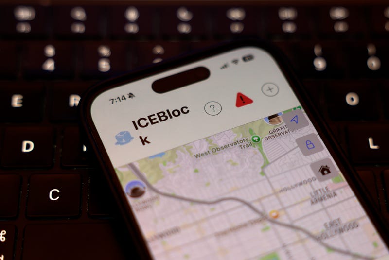 In this photo illustration, the ICEBlock app is displayed on an Apple iPhone on October 2, 2025