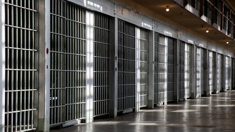 A prison hallway - stock photo