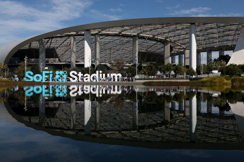 A general view of the exterior of SoFi Stadium before the game between the Los Angeles Chargers and the Indianapolis Colts on October 19, 2025 in Inglewood, California. 