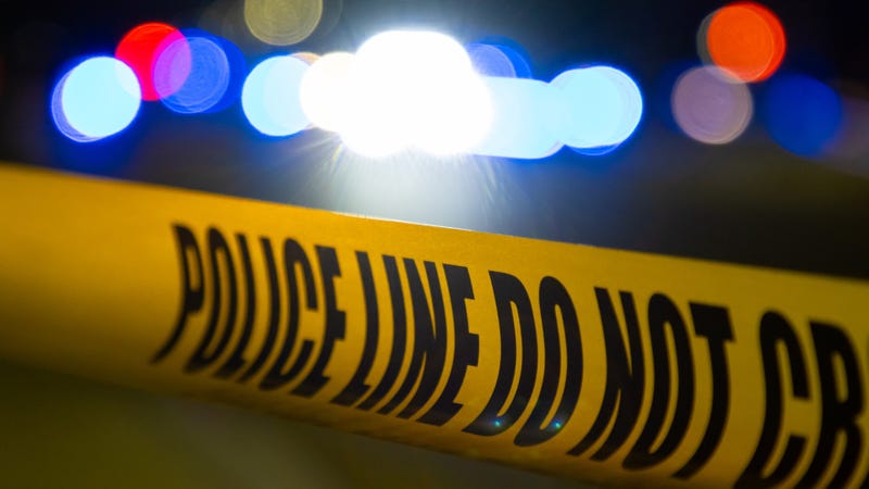 Police lights crime scene - stock photo