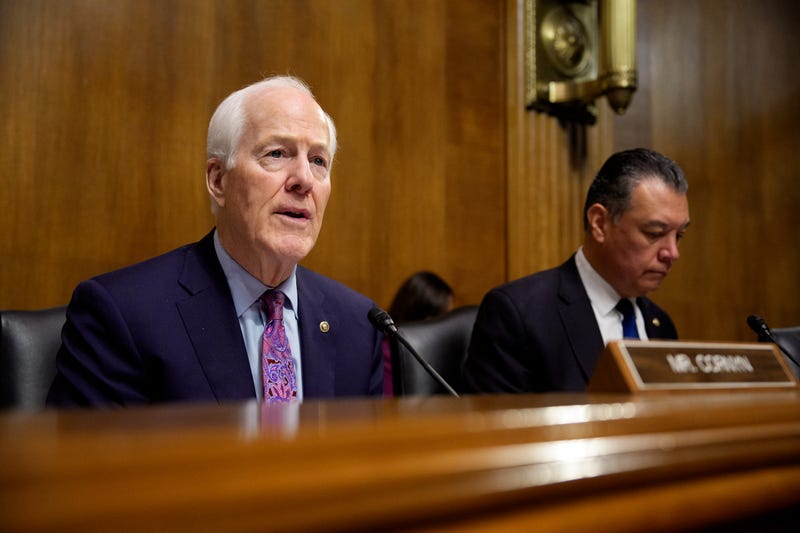 Senator John Cornyn (R-TX) speaks at a Senate committee hearing