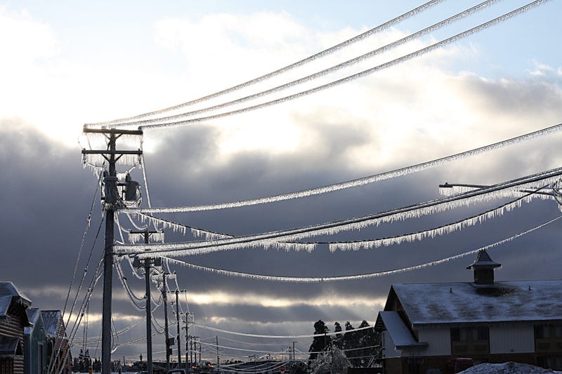 Icy powerlines
