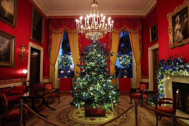 Christmas decorations in the White House