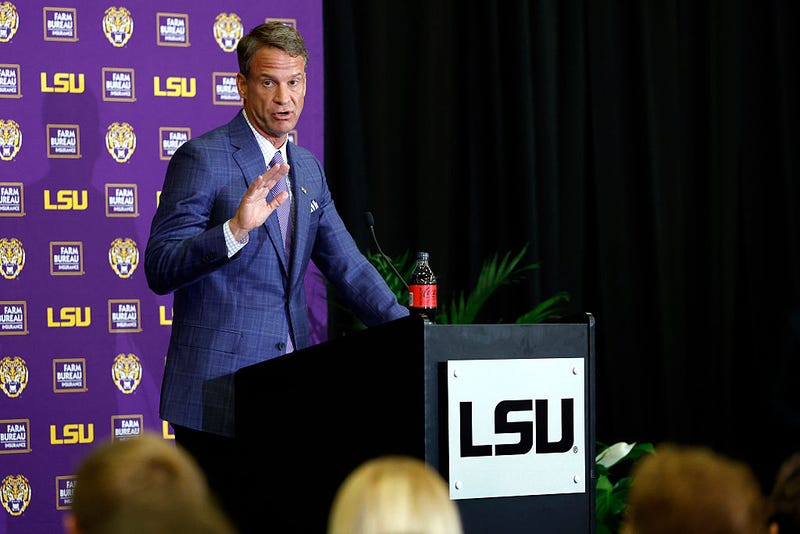 LSU football coach Lane Kiffin