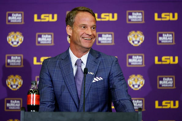 LSU football coach Lane Kiffin