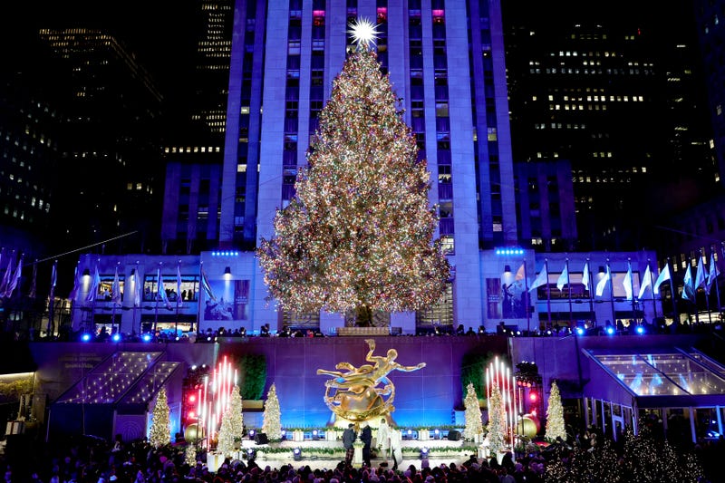 A view of the lit tree during the 2025 Rockefeller Center Christmas Tree Lighting Ceremony on Dec. 3, 2025
