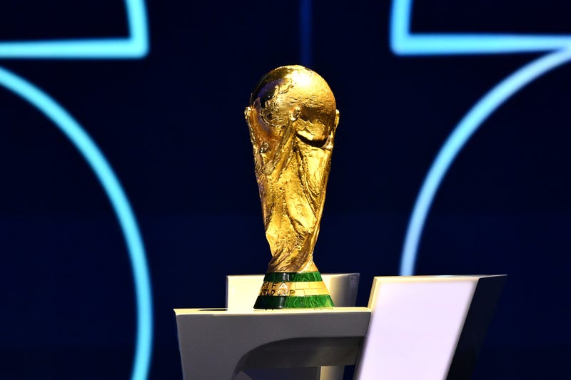 FIFA World Cup Trophy is displayed during the FIFA World Cup 2026 Official Draw at John F. Kennedy Center for the Performing Arts on December 05, 2025 in Washington, DC. 