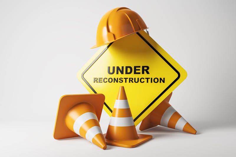 Stock photo of construction sign