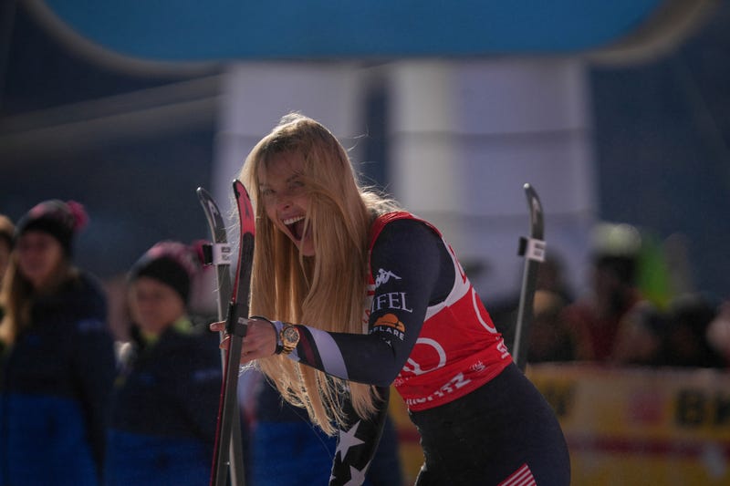 Lindsey Vonn of Team United States during the Audi FIS Alpine Ski World Cup Women's Downhill on December 12, 2025 in St Moritz, Switzerland. 