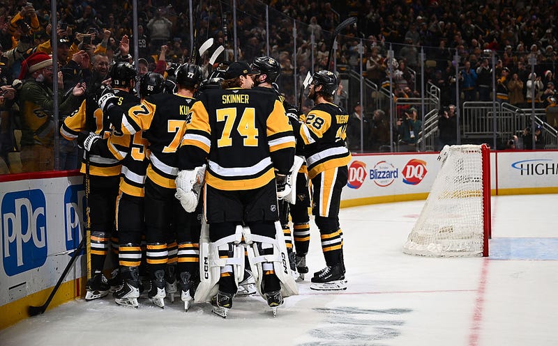 Pens celebrate win
