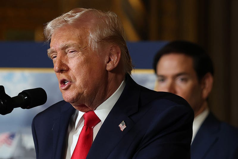 President Donald Trump announced the creation of the “Trump-class” battleship during a statement to the media at Trump’s Mar-a-Lago estate on December 22, 2025 in Palm Beach, Florida