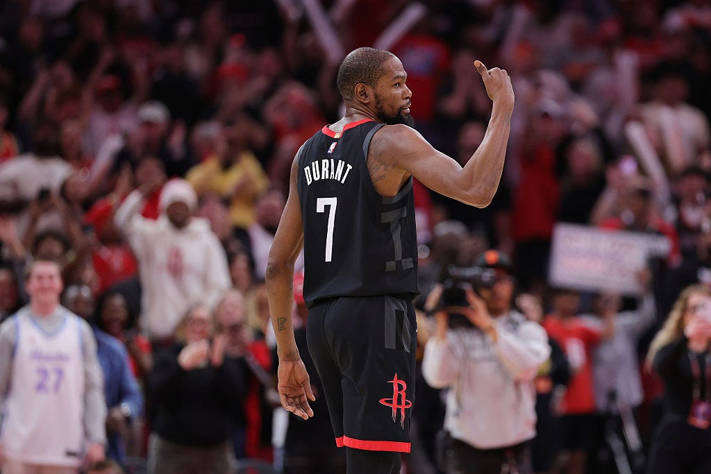 Kevin Durant 3-pointer lifts Rockets over Suns