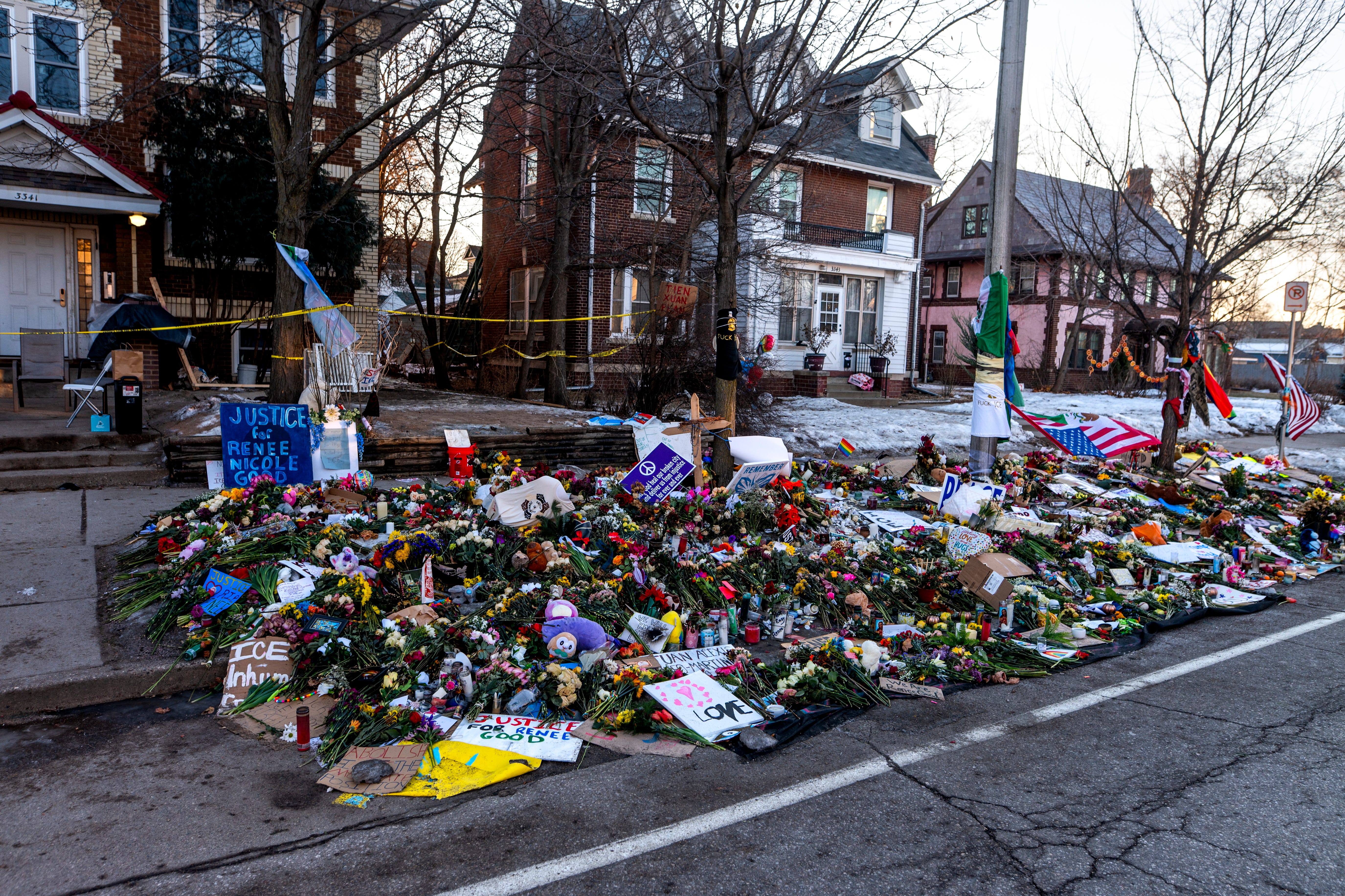 Minneapolis Police are investigating a fire that was intentionally set at the Renee Good memorial