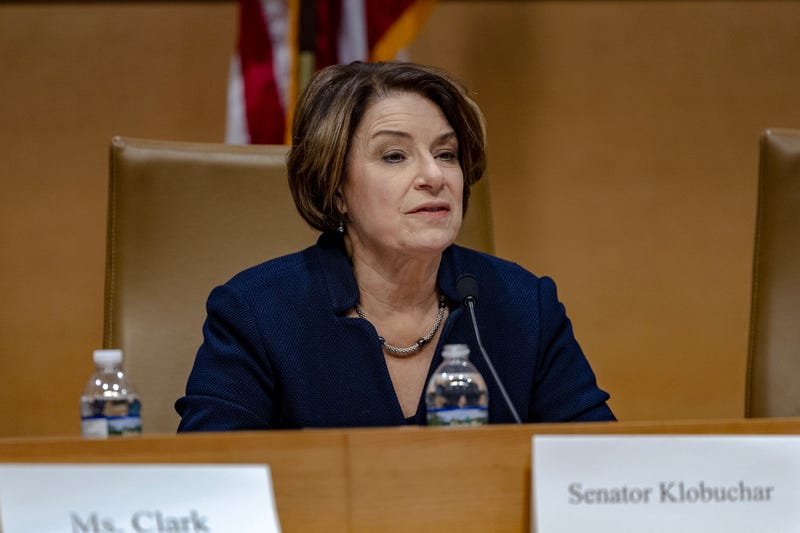 Senator Amy Klobuchar (D-MN) attends a field hearing at the Minnesota Senate Building on January 16, 2026 in St Paul, Minnesota. 