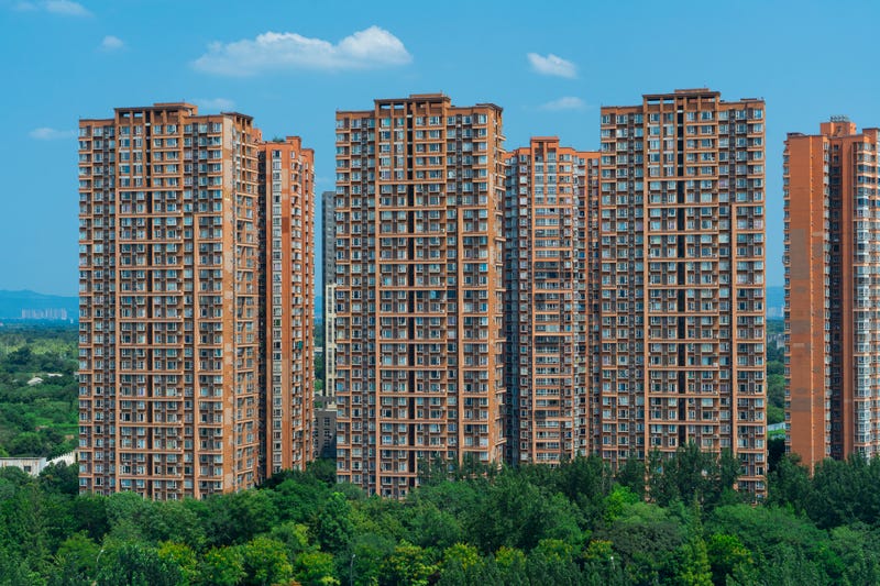 Several high rise apartment buildings
