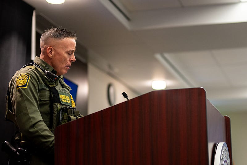 U.S. Customs and Border Patrol Commander at Large Gregory Bovino speaks during a news conference at the Bishop Henry Whipple Federal on January 25, 2026 in Minneapolis, Minnesota. The news conference comes after 37-year-old legal observer Alex Pretti was fatally shot during a confrontation with federal agents. The Trump administration has sent a reported 3,000 federal agents into the area, with more on the way, as they make a push to arrest undocumented immigrants in the region. 