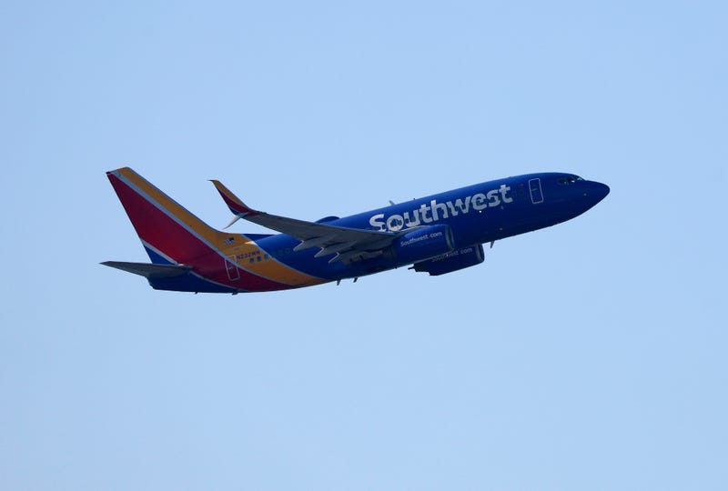 A Southwest Airlines plane takes off from Oakland San Francisco Bay Airport on January 26, 2026 in Oakland, California.