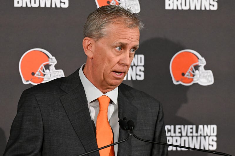 BEREA, OHIO - FEBRUARY 03: Todd Monken answers questions from the media after being introduced as head coach of the Cleveland Browns during a press conference at CrossCountry Mortgage Campus on February 03, 2026 in Berea, Ohio. (Photo by Nick Cammett/Getty Images)