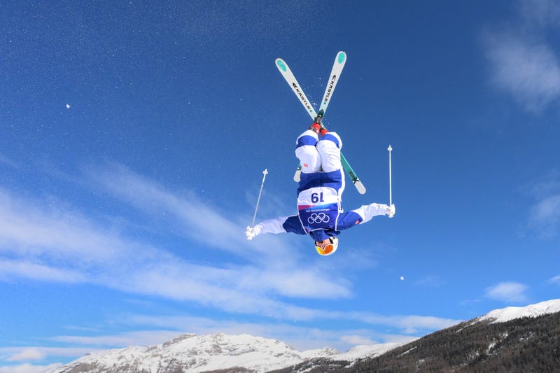 LIVIGNO, ITALY - FEBRUARY 07: Elis Lundholm of Team Sweden participates in Freestyle Skiing Moguls Training on day one of the Milano Cortina 2026 Winter Olympic games at Livigno Air Park on February 07, 2026 in Livigno, Italy. (Photo by David Ramos/Getty Images)
