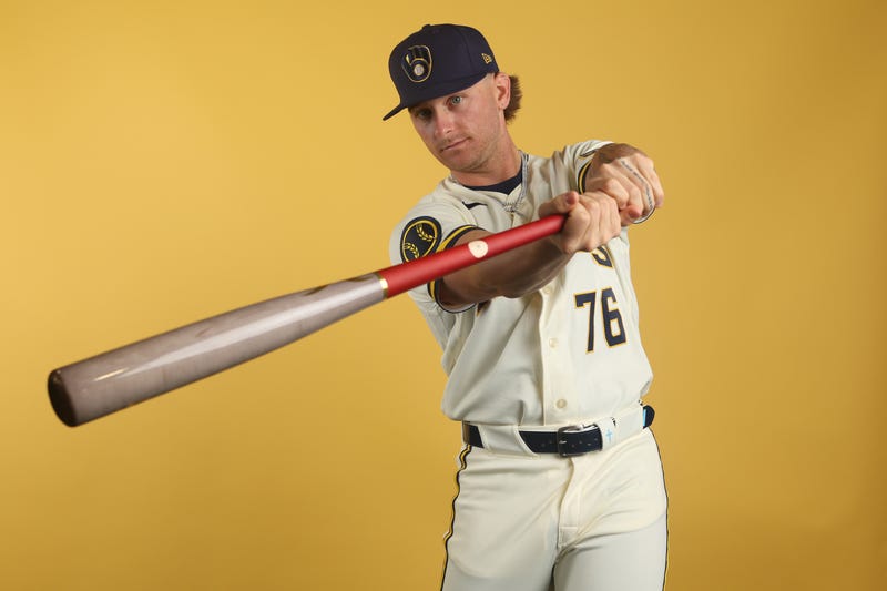 Jett Williams #76 of the Milwaukee Brewers poses for a portrait during photo day at American Family Fields of Phoenix on February 20, 2026 in Phoenix, Arizona.