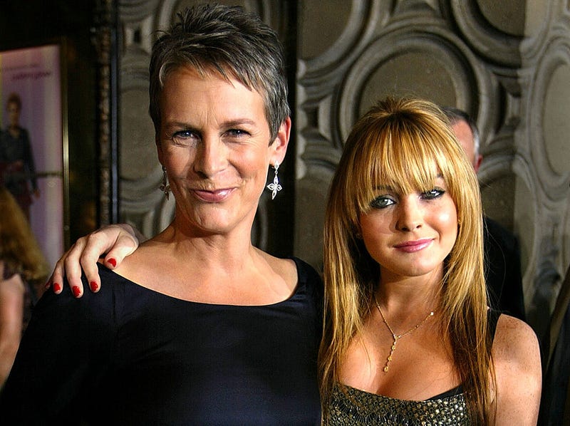 Jamie Lee Curtis and Lindsay Lohan at the 'Freaky Friday' premiere in 2003