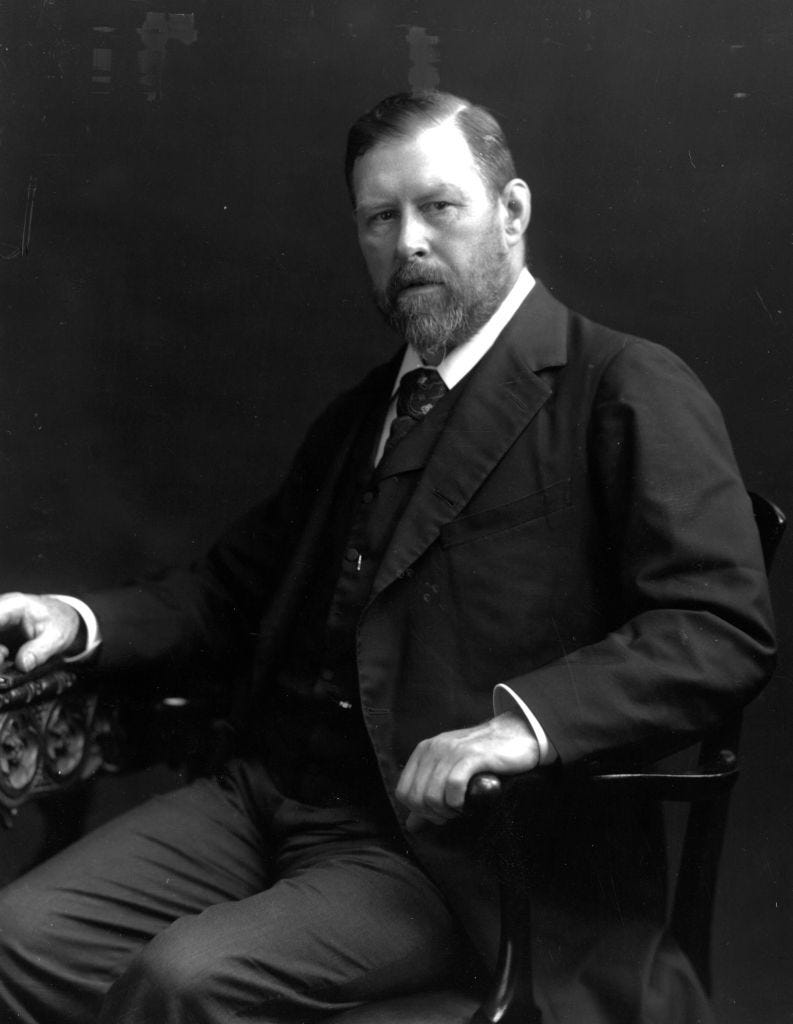 Abraham Stoker (1845 - 1912) the Irish writer who partnered Henry Irving in running the Lyceum Theatre in London from 1878 - 1905. He wrote the classic horror story 'Dracula' in 1897. (Photo by Hulton Archive/Getty Images)