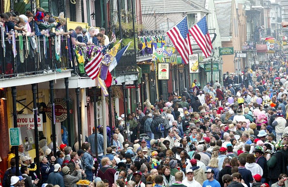 Bourbon Street During Mardi Gras
