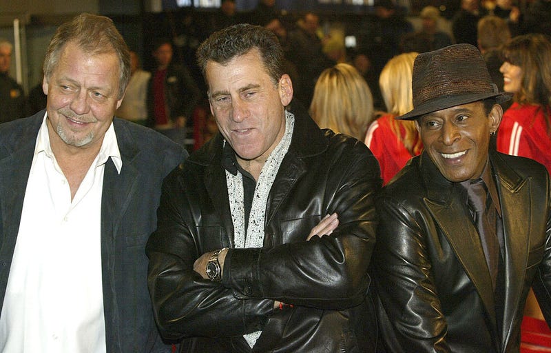 David Soul and Paul Michael Glaser and Antonio Fargas arrive at the UK Premiere of the movie remake of U.S TV series, "Starsky And Hutch"