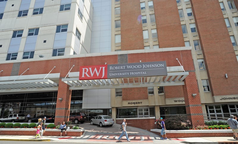 Exterior view of the Robert Wood Johnson University Hospital in New Brunswick, New Jersey.