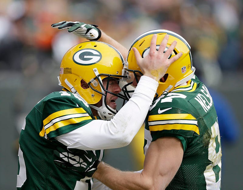 Scott Tolzien celebrating with Green Bay