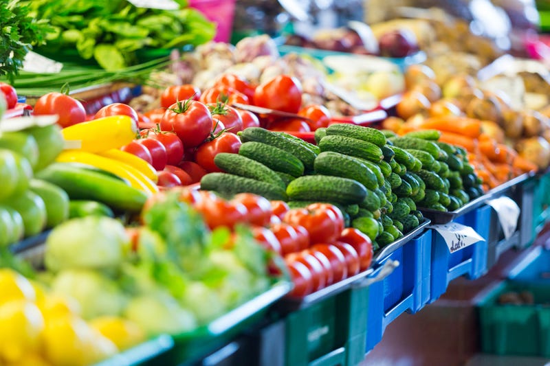 Produce section at grocery store