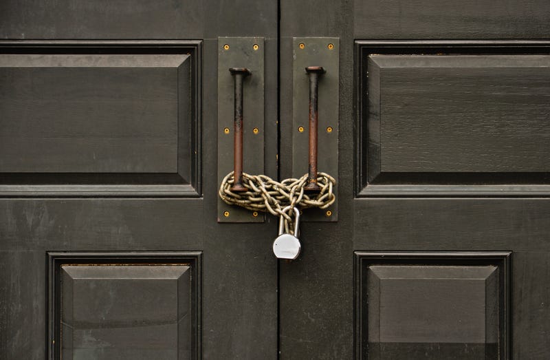 Doors padlocked